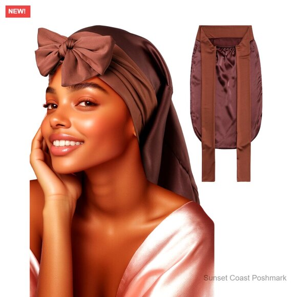 Mulberry Silk Sleeping Bonnet Adjustable Elastic Band Hair Wrap for Braids Curly